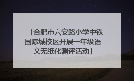 合肥市六安路小学中铁国际城校区开展一年级语文无纸化测评活动