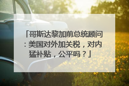 哥斯达黎加前总统顾问：美国对外加关税，对内猛补贴，公平吗？