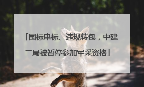 围标串标、违规转包，中建二局被暂停参加军采资格
