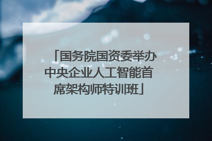 国务院国资委举办中央企业人工智能首席架构师特训班