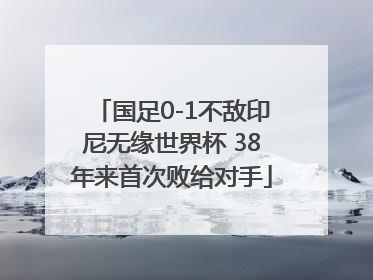 国足0-1不敌印尼无缘世界杯 38年来首次败给对手