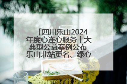 四川乐山2024年度心连心服务十大典型公益案例公布 乐山北站更名、绿心路井盖治理等上榜