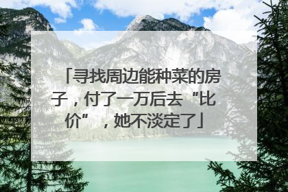 寻找周边能种菜的房子，付了一万后去“比价”，她不淡定了