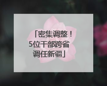 密集调整！5位干部跨省调任新疆