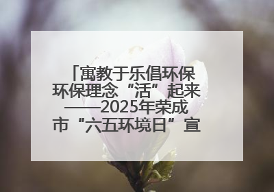 寓教于乐倡环保 环保理念“活”起来——2025年荣成市“六五环境日”宣传活动圆满举行