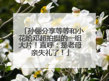 孙俪分享等等和小花给邓超拍摄的一组大片！直呼：是老母亲失礼了！