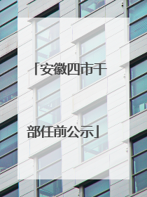 安徽四市干部任前公示