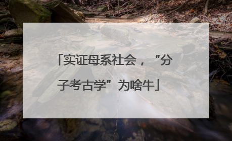实证母系社会，“分子考古学”为啥牛