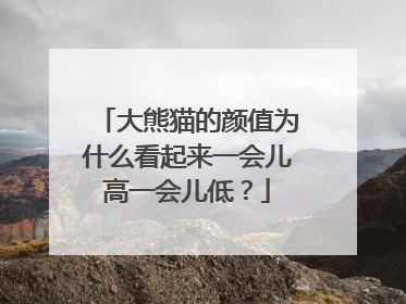 大熊猫的颜值为什么看起来一会儿高一会儿低？