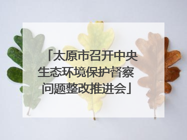 太原市召开中央生态环境保护督察问题整改推进会