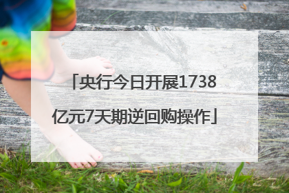 央行今日开展1738亿元7天期逆回购操作