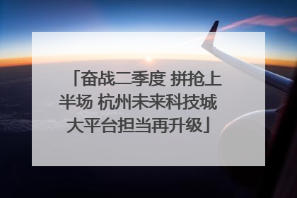奋战二季度 拼抢上半场 杭州未来科技城大平台担当再升级