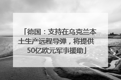 德国:支持在乌克兰本土生产远程导弹,将提供50亿欧元军事援助