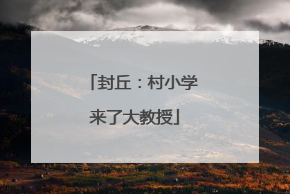 封丘：村小学来了大教授