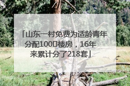 山东一村免费为适龄青年分配100㎡楼房，16年来累计分了218套