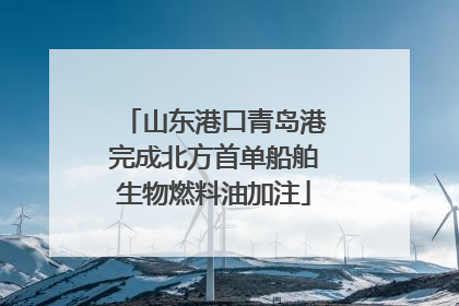 山东港口青岛港完成北方首单船舶生物燃料油加注