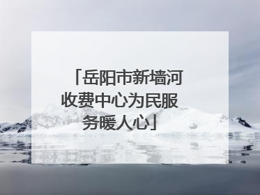 岳阳市新墙河收费中心为民服务暖人心