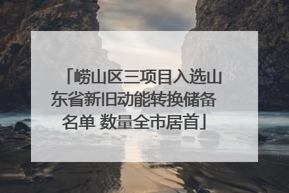崂山区三项目入选山东省新旧动能转换储备名单 数量全市居首