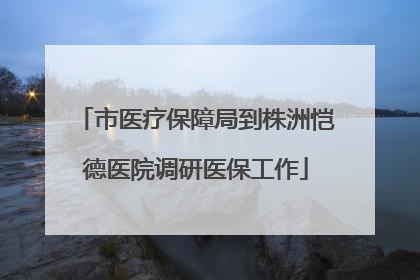 市医疗保障局到株洲恺德医院调研医保工作