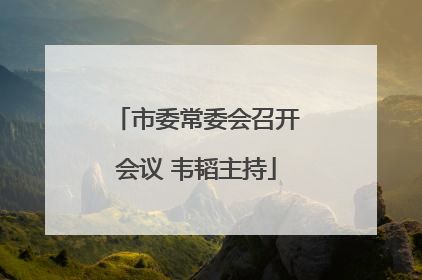 市委常委会召开会议 韦韬主持
