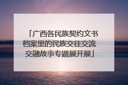 广西各民族契约文书档案里的民族交往交流交融故事专题展开展
