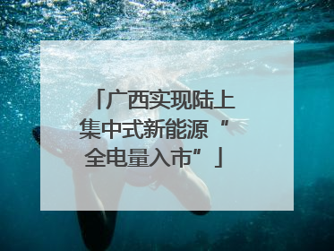 广西实现陆上集中式新能源“全电量入市”