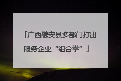 广西融安县多部门打出服务企业“组合拳”