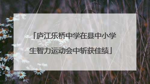 庐江乐桥中学在县中小学生智力运动会中斩获佳绩
