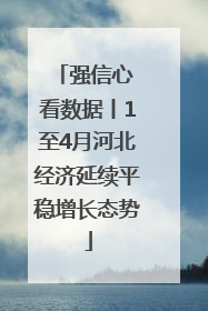 强信心 看数据丨1至4月河北经济延续平稳增长态势
