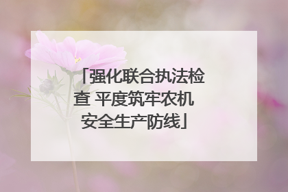 强化联合执法检查 平度筑牢农机安全生产防线