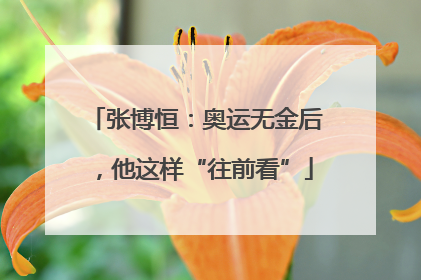 张博恒：奥运无金后，他这样“往前看”