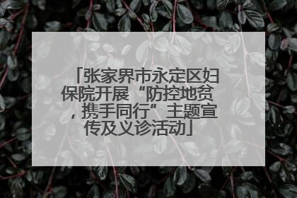 张家界市永定区妇保院开展“防控地贫，携手同行”主题宣传及义诊活动