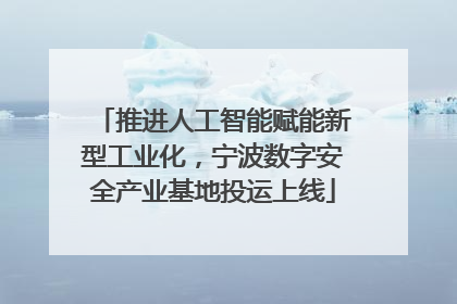 推进人工智能赋能新型工业化，宁波数字安全产业基地投运上线