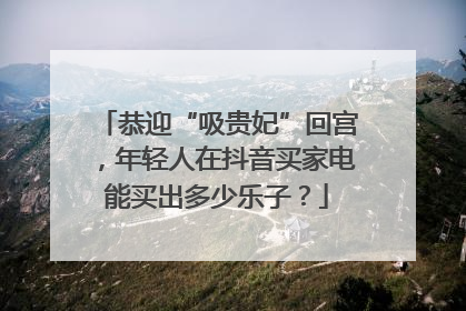 恭迎“吸贵妃”回宫，年轻人在抖音买家电能买出多少乐子？