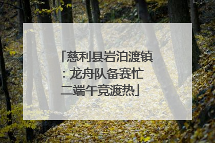 慈利县岩泊渡镇：龙舟队备赛忙 二端午竞渡热