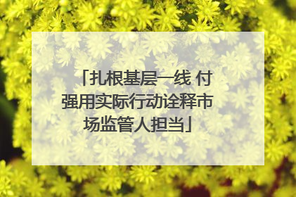 扎根基层一线 付强用实际行动诠释市场监管人担当