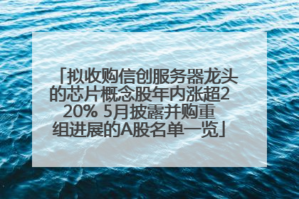 拟收购信创服务器龙头的芯片概念股年内涨超220% 5月披露并购重组进展的A股名单一览