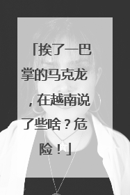 挨了一巴掌的马克龙，在越南说了些啥？危险！