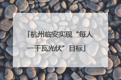 杭州临安实现“每人一千瓦光伏”目标