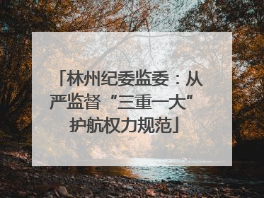 林州纪委监委：从严监督“三重一大” 护航权力规范