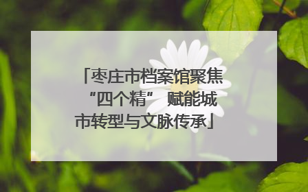 枣庄市档案馆聚焦“四个精” 赋能城市转型与文脉传承