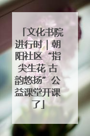 文化书院进行时｜朝阳社区“指尖生花 古韵悠扬”公益课堂开课了