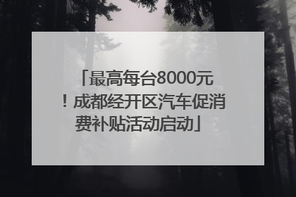 最高每台8000元！成都经开区汽车促消费补贴活动启动