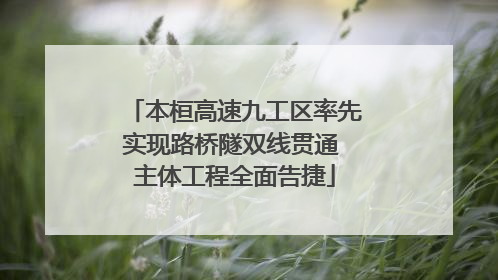 本桓高速九工区率先实现路桥隧双线贯通 主体工程全面告捷