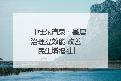 桂东清泉：基层治理提效能 改善民生增福祉