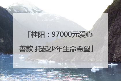 桂阳：97000元爱心善款 托起少年生命希望