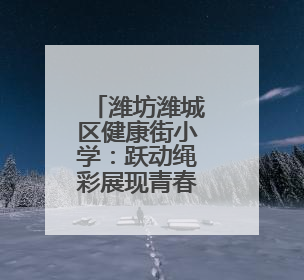 潍坊潍城区健康街小学：跃动绳彩展现青春力量
