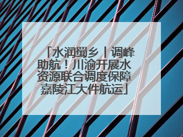 水润蜀乡丨调峰助航！川渝开展水资源联合调度保障嘉陵江大件航运