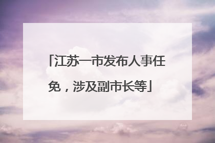 江苏一市发布人事任免，涉及副市长等