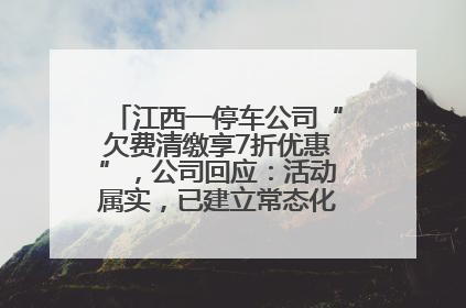 江西一停车公司“欠费清缴享7折优惠”，公司回应：活动属实，已建立常态化诉讼追缴机制